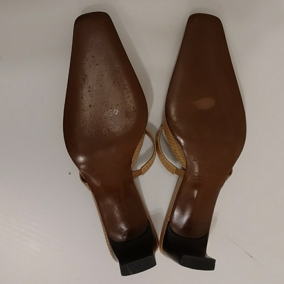 Italian Mules Slip on Heels Snakeskin lk Leather 8 - Picture 5 of 8